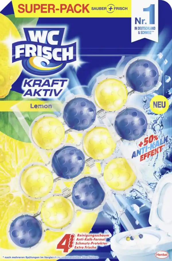 Bild 1 von WC FRISCH WC Reiniger Kraft-Aktiv Duftspüler Lemon, Super-Pack, 150 g