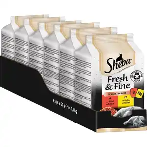 Sheba Fresh & Fine in Sauce mit Rind & Huhn 6x50g