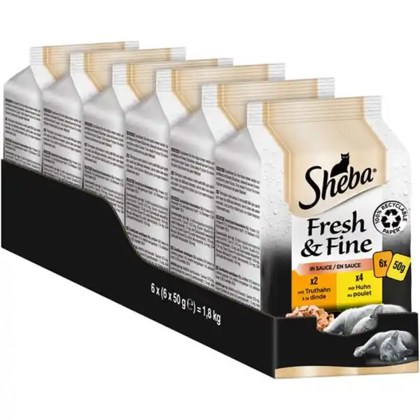 Bild 1 von Sheba Fresh & Fine in Sauce mit Huhn & Truthahn 6x50g