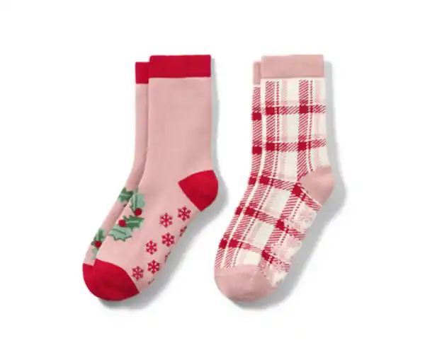 Bild 1 von 2 Paar Kleinkinder-Antirutsch-Socken mit Herz-Jacquard