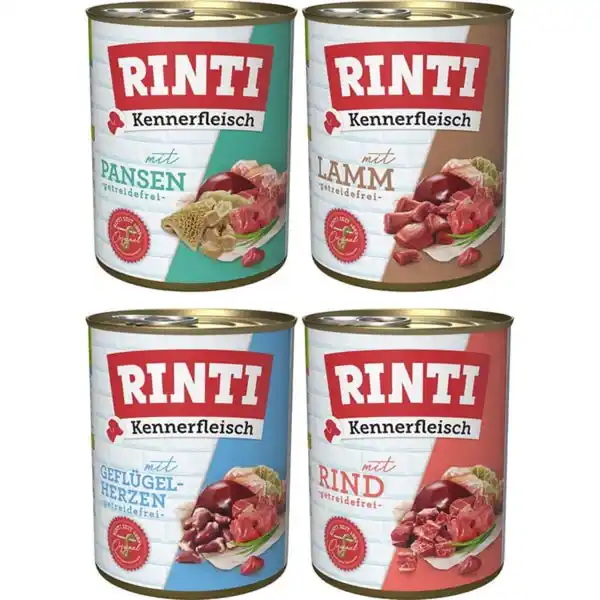 Bild 1 von Rinti Kennerfleisch Mix Rind&Gefl.herzen&Lamm&Pansen 24x800g