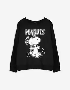 Damen Sweatshirt - Peanuts - schwarz