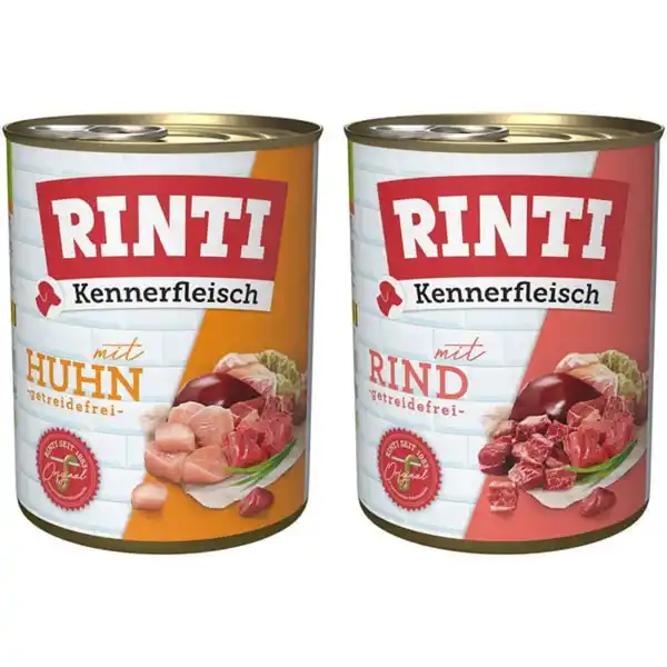 Bild 1 von Rinti Kennerfleisch Mixpaket mit Rind und Huhn 24x800g