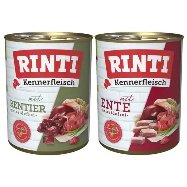 Bild 1 von Rinti Kennerfleisch Mixpaket mit Ente und Rentier 24x800g