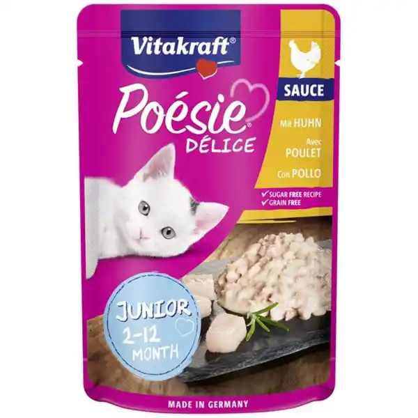 Bild 1 von Vitakraft Poésie DéliSauce & Huhn Junior 23x85g