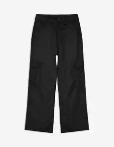 Kinder Cargohose - Satin - schwarz