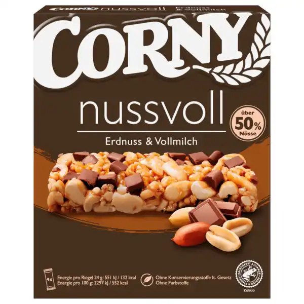 Bild 1 von Corny Nussvoll Erdnuss & Vollmilch 96g