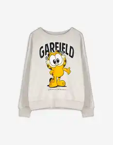 Damen Sweatshirt - Garfield - hellgrau