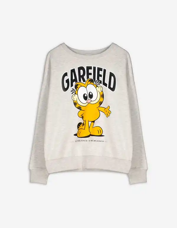 Bild 1 von Damen Sweatshirt - Garfield - hellgrau