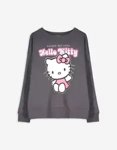 Damen Sweatshirt - Hello Kitty - dunkelgrau