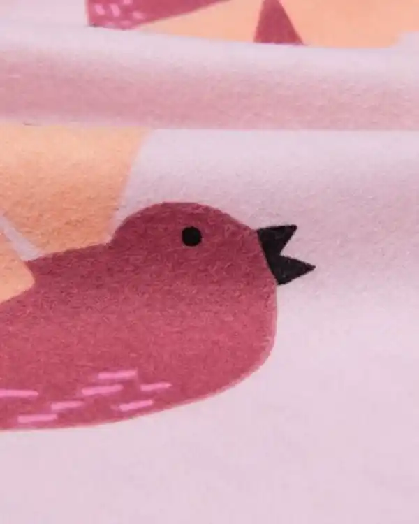 Bild 2 von Kinderbettbezug Flanell 140 x 200 Vogel rosa