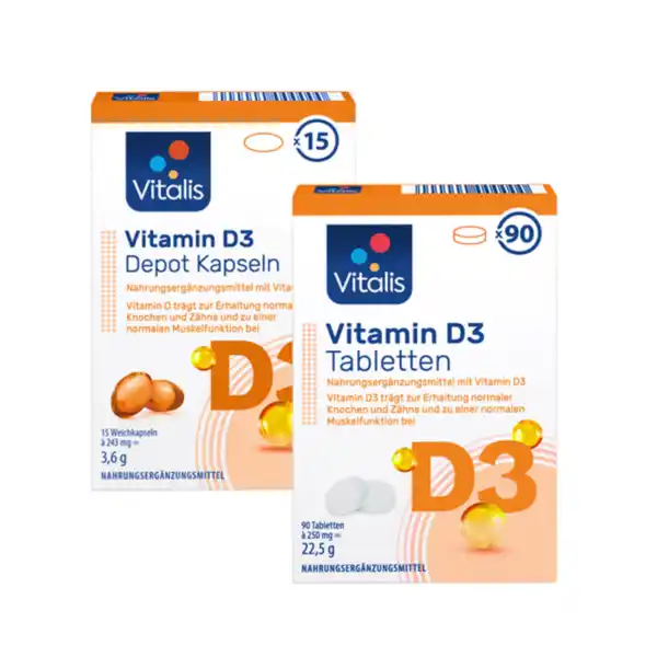 Bild 1 von Vitamin D3 Depot Kapseln + Tabletten, 2er Set