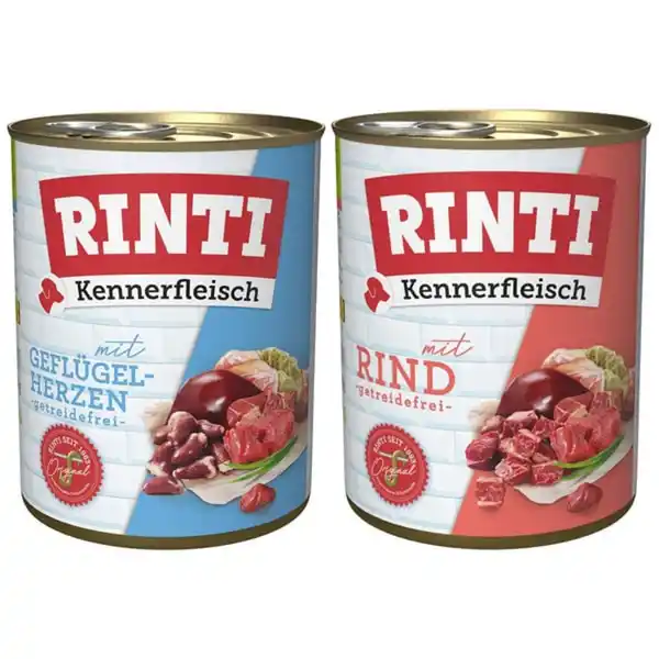 Bild 1 von Rinti Kennerfleisch Mix Rind & Geflügelherzen 24x800g