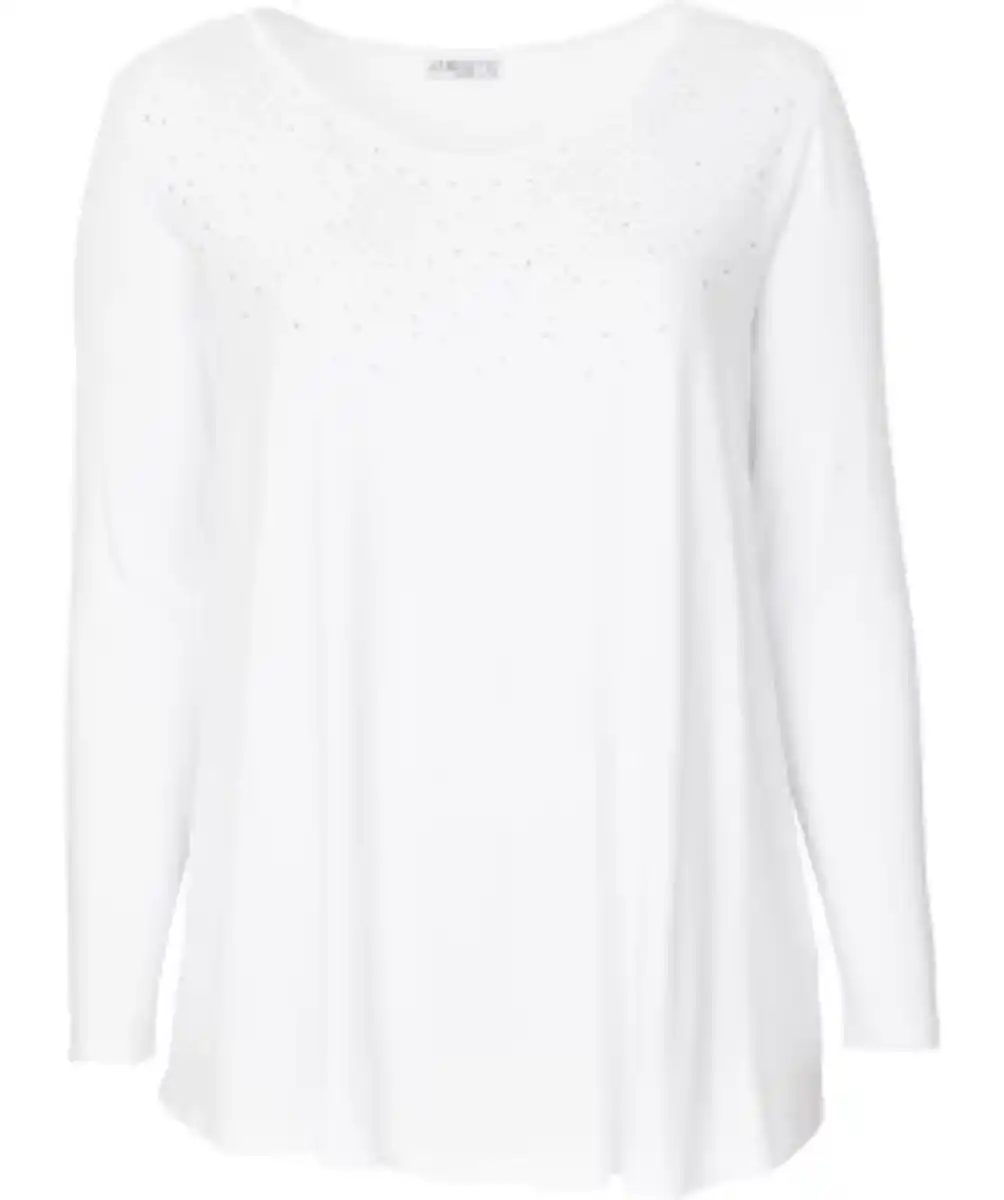 Bild 1 von Langarmshirt mit Strasssteinen, offwhite