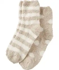 Kuschelige Flauschsocken, grau/offwhite