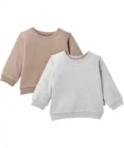 Doppelpack Sweatshirts, taupe