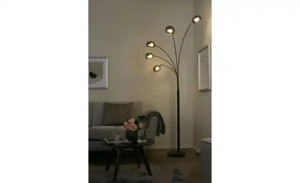 Bild 3 von Meisterleuchten Bogenleuchte, 5-flammig, schwarz / Rauchglas