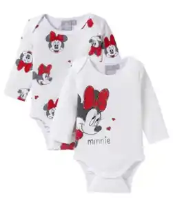 Minnie Mouse Bodys, weiß bedruckt