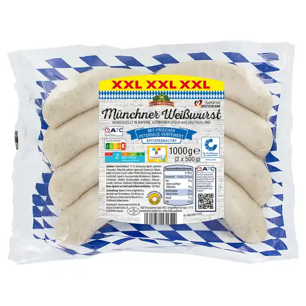 Bild 1 von GUT DREI EICHEN Münchner Weißwurst XXL 1 kg