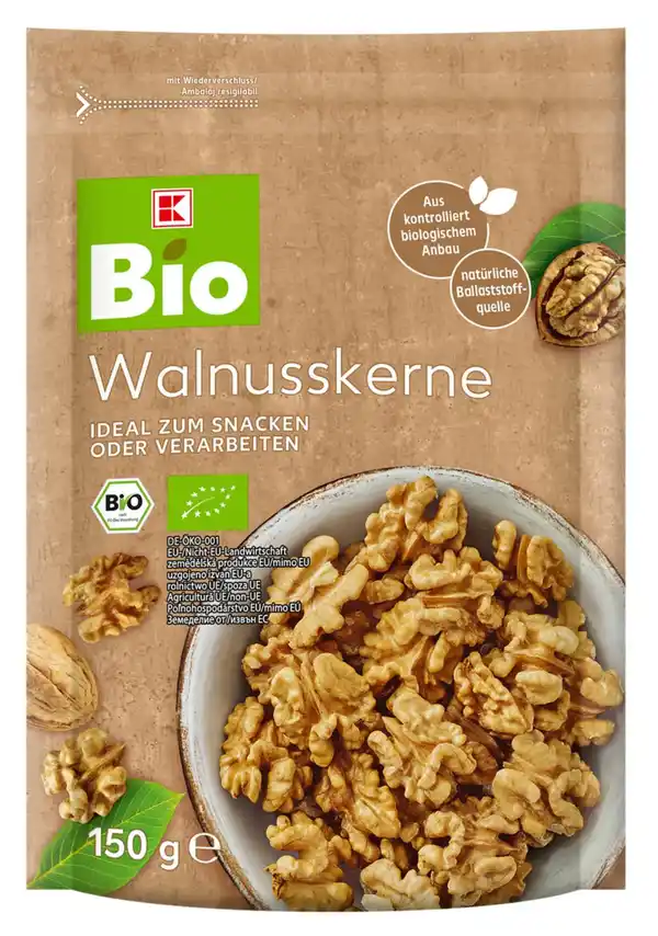 Bild 1 von K-BIO Bio-Walnusskerne, 150-g-Beutel