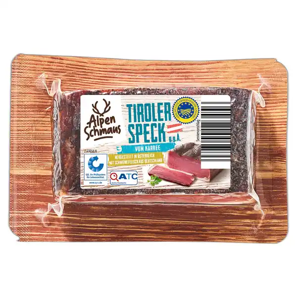 Bild 1 von ALPENSCHMAUS Tiroler Speck 350 g, Karreespeck