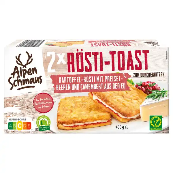 Bild 1 von ALPENSCHMAUS Rösti Toast Alpen 400 g, Preiselbeer-Camembert