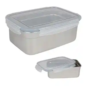 Edelstahl-Lunchbox mit Klickverschlussdeckel 1,8L