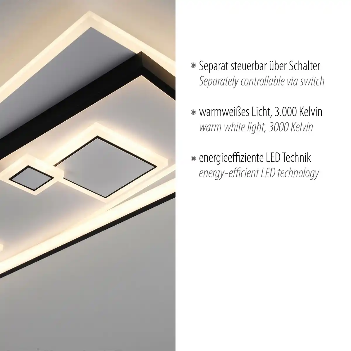 Bild 4 von LED Deckenleuchte MAILAK, 1x LED-Board/24Watt + 1x LED-Board/12Watt, Weiss