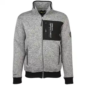 Herren Strickfleece Arbeitsjacke Grau