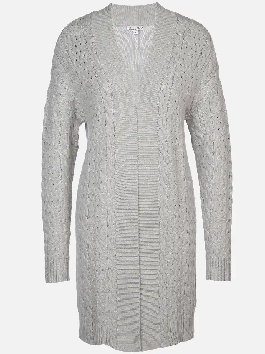 Bild 1 von Damen Longcardigan mit Zopfmuster Silber