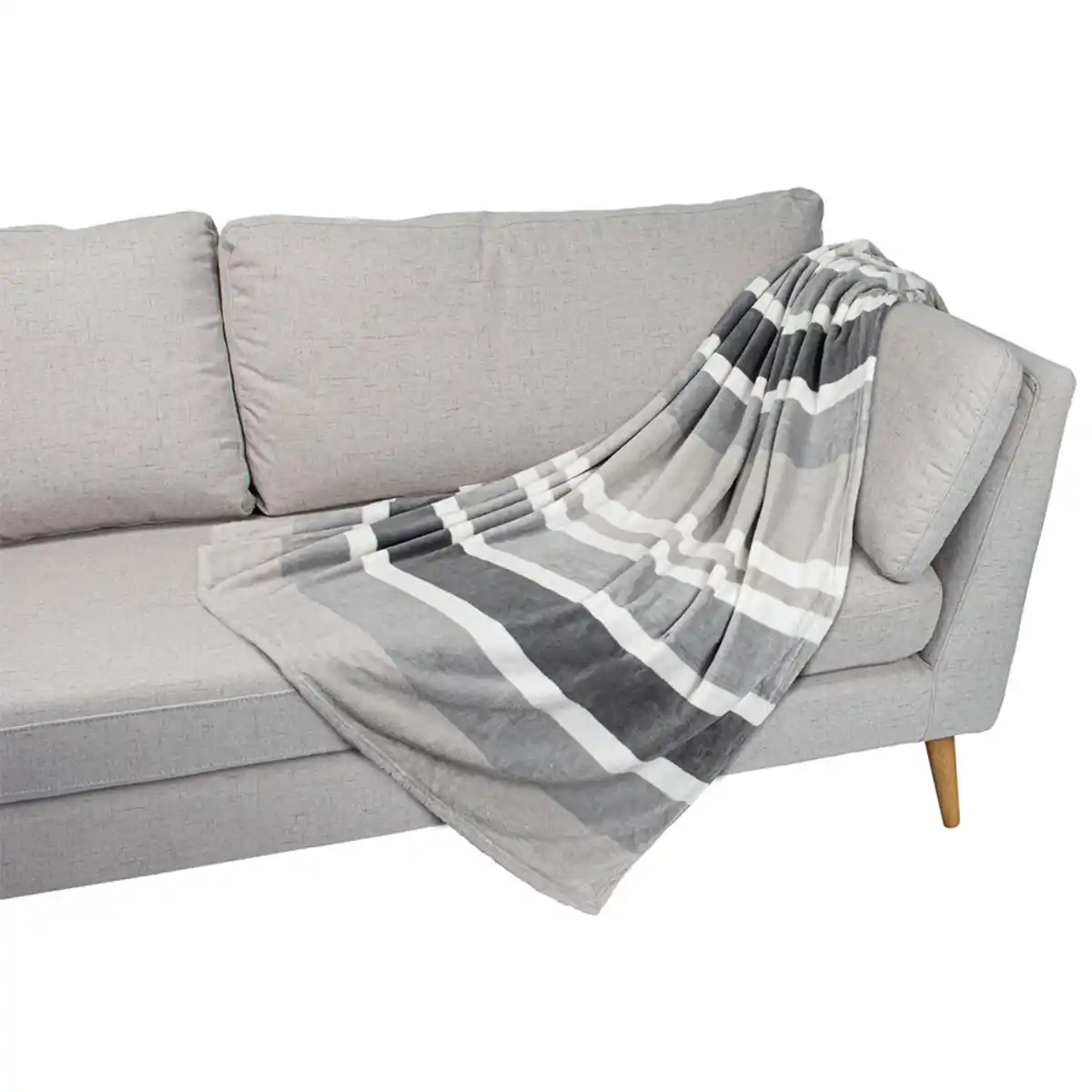 Bild 3 von Kuscheldecke "Superflausch" - ca. 130 x 160 cm, Streifen Grau