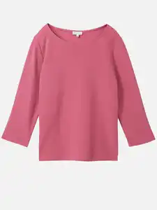 Damen Strukturshirt in Ripp-Optik Pink