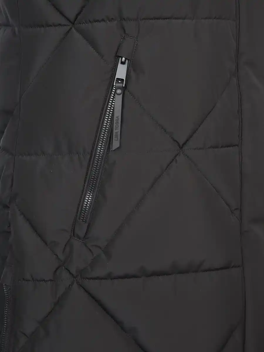 Bild 4 von Damen Steppweste mit Kapuze Schwarz