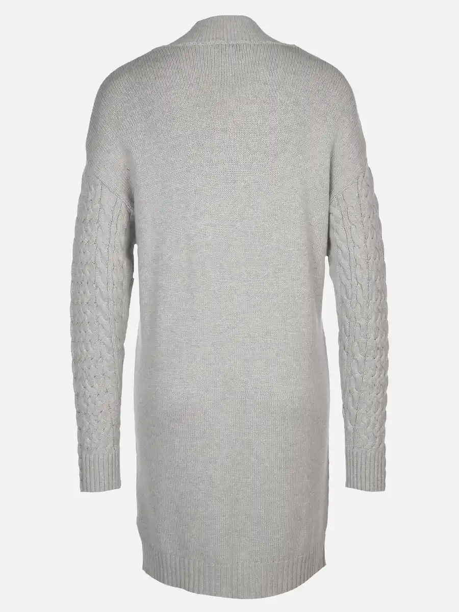 Bild 2 von Damen Longcardigan mit Zopfmuster Silber