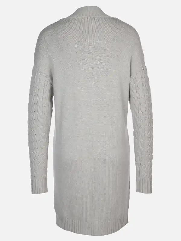 Bild 2 von Damen Longcardigan mit Zopfmuster Silber