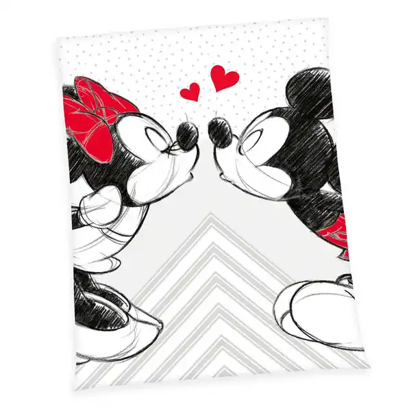Bild 1 von Disney's Mickey & Minnie Microfaserflauschdecke, Größe: 150 x 200 cm