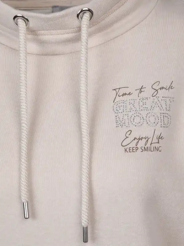 Bild 2 von Damen Sweatshirt mit Glitzersteinchen Beige