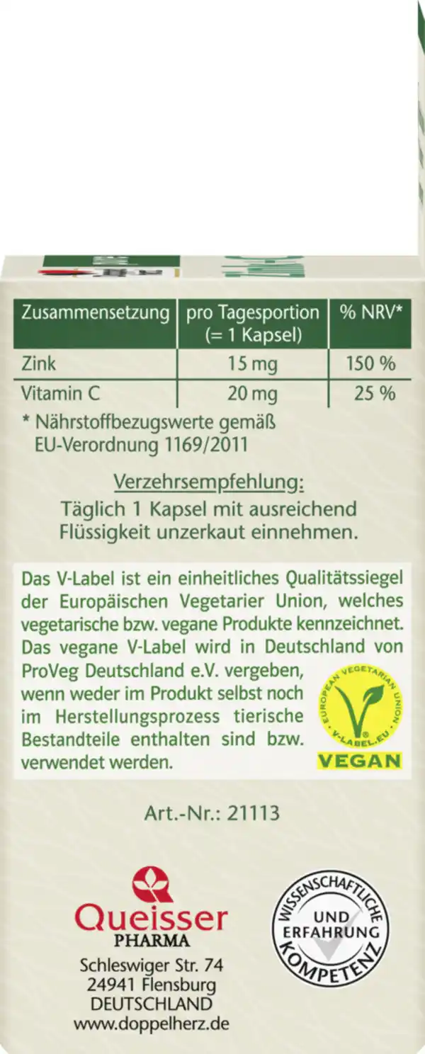 Bild 3 von Doppelherz pure Zink + C 60 Kapseln