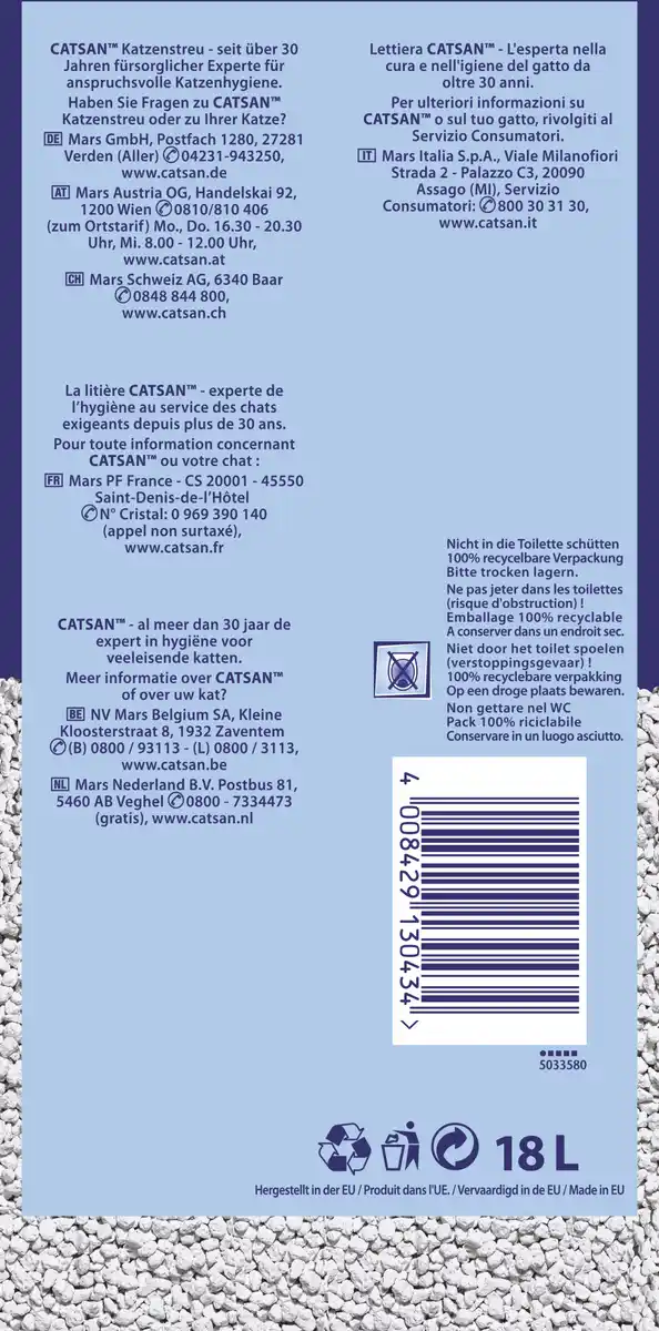 Bild 3 von Catsan Hygiene Plus Katzenstreu, 18 L