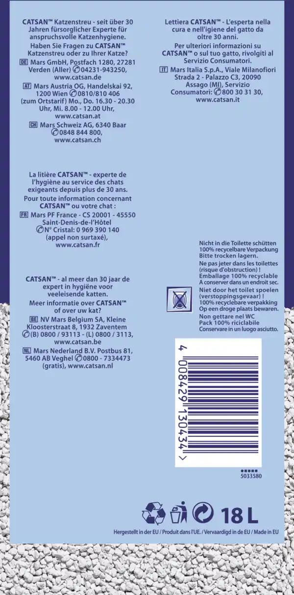 Bild 3 von Catsan Hygiene Plus Katzenstreu, 18 L