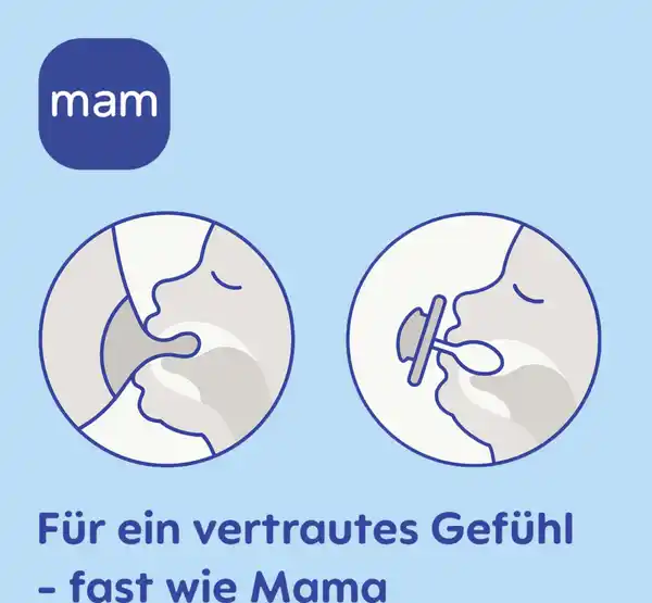 Bild 4 von MAM Schnuller Original Silikon, 0-6 Mon., blau/beige