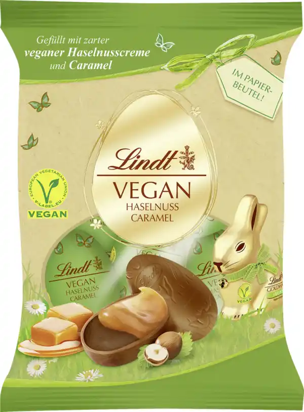 Bild 1 von Lindt Vegan Haselnuss Caramel Eier, 90 g