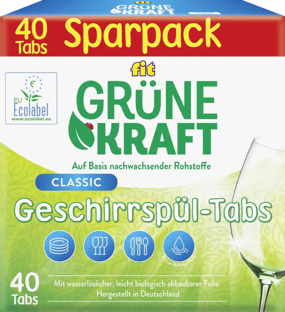 Bild 1 von fit Grüne Kraft Tabs Classic Sparpack, 40 g