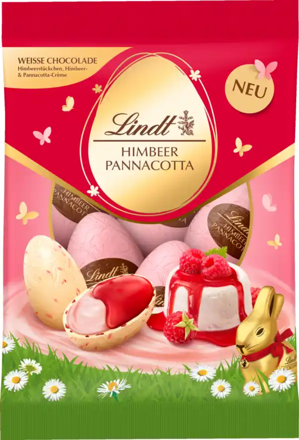 Bild 1 von Lindt Himbeer Pannacotta Eier, 90 g