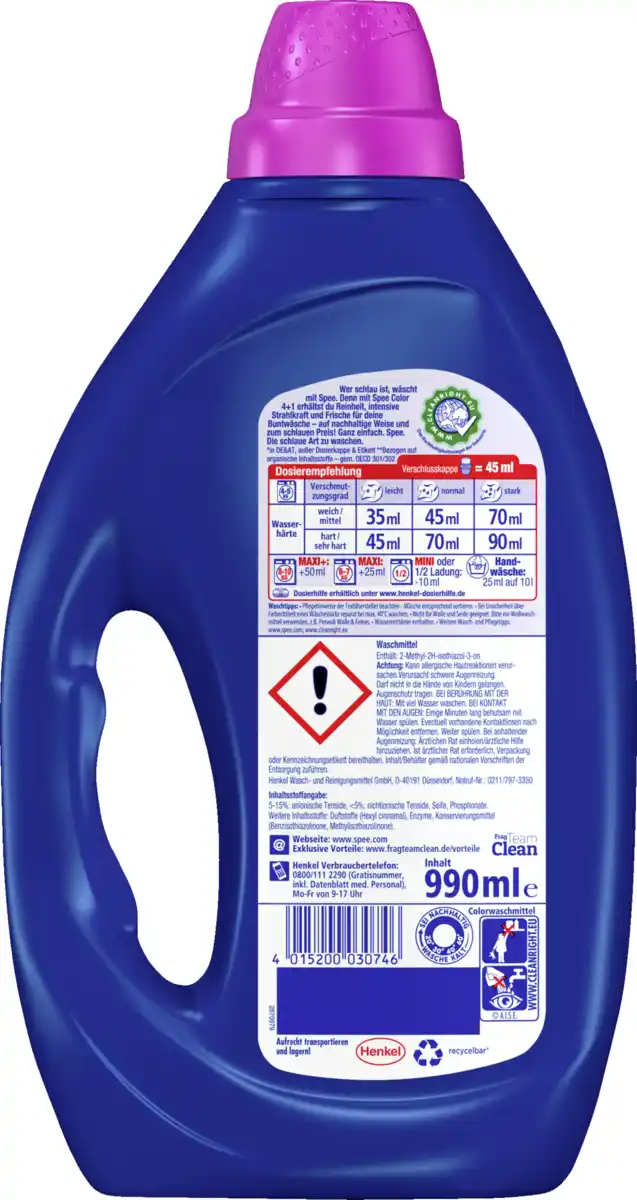 Bild 2 von Spee Colorwaschmittel Flüssig 22 WL