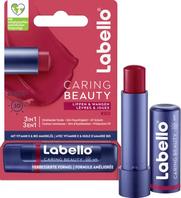 Bild 1 von Labello Lippenpflegestift Caring Beauty Red, 4,8 g