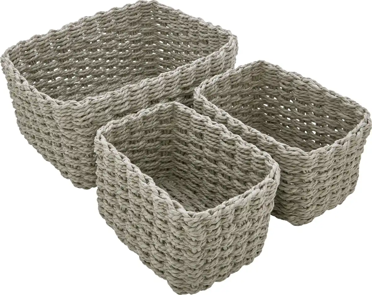 Bild 1 von IDEENWELT 3er Set Deko-Körbe hellgrau
