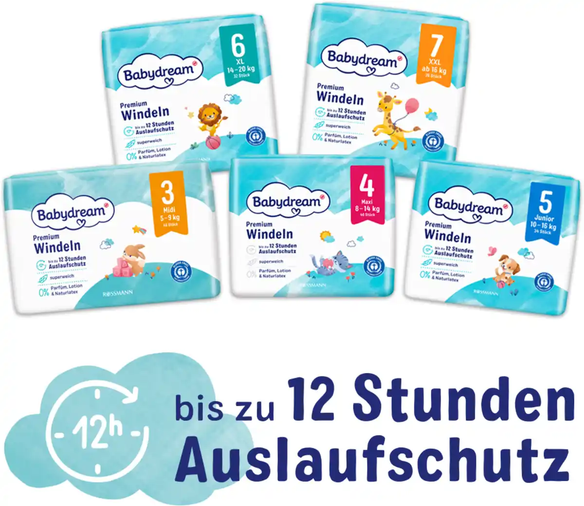 Bild 4 von Babydream Premium Windeln Monatspack Maxi Größe 4, 160 Stück, 8-14 kg