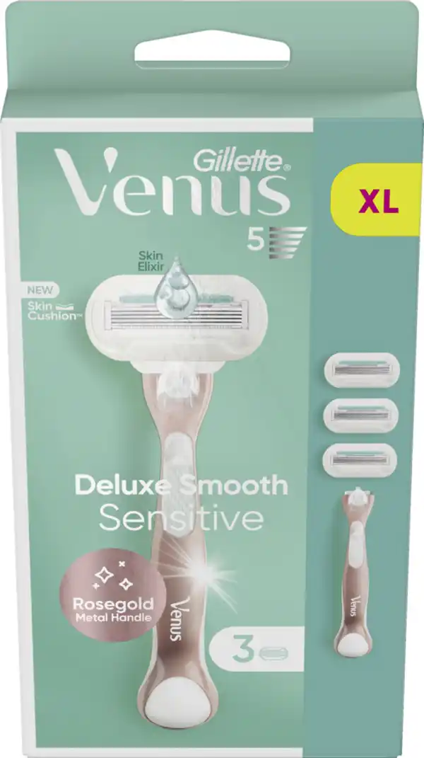 Bild 2 von Gillette Venus Deluxe Smooth Sensitive Rasierer Roségold mit 3 Klingen