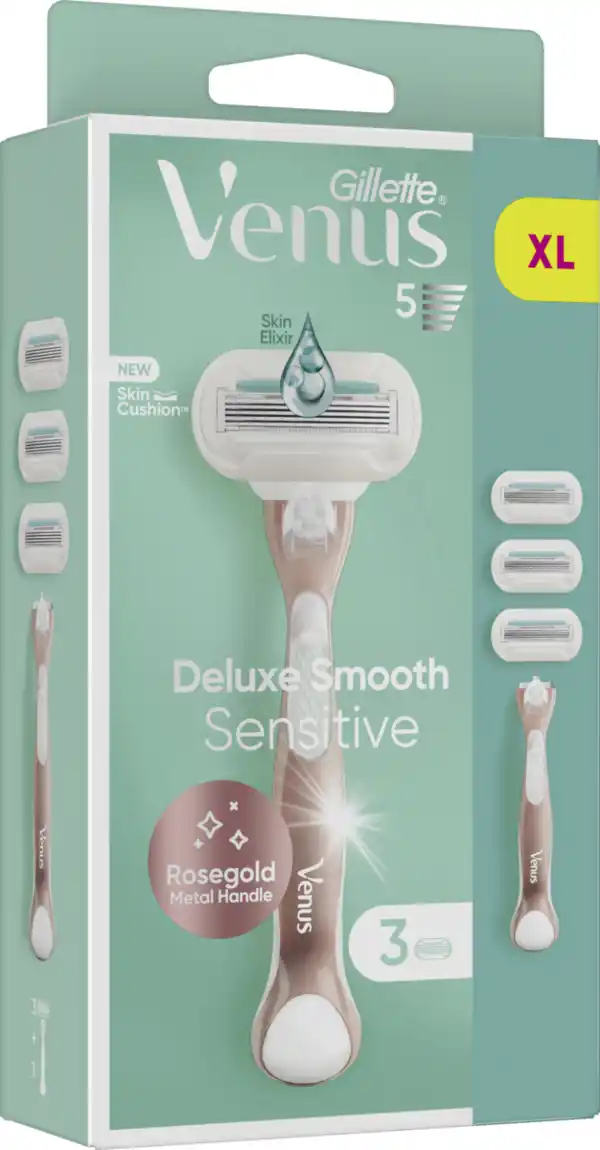 Bild 3 von Gillette Venus Deluxe Smooth Sensitive Rasierer Roségold mit 3 Klingen